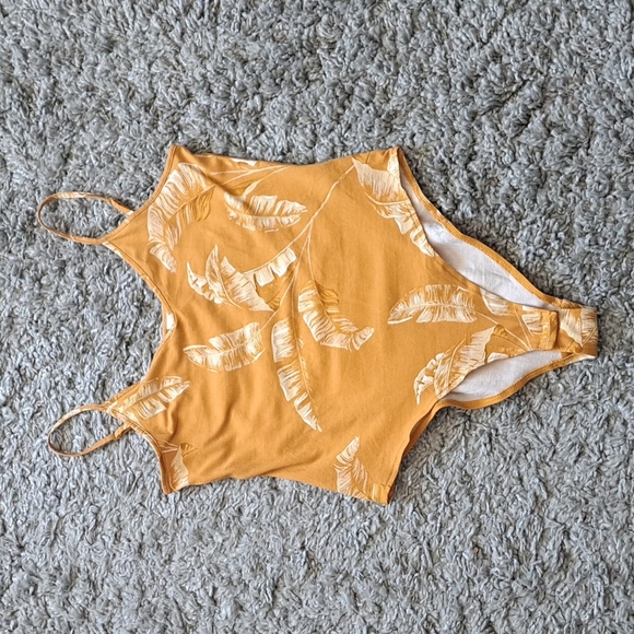 H & M | yellow leaf body suit womens tank top - Picture 11 of 13
